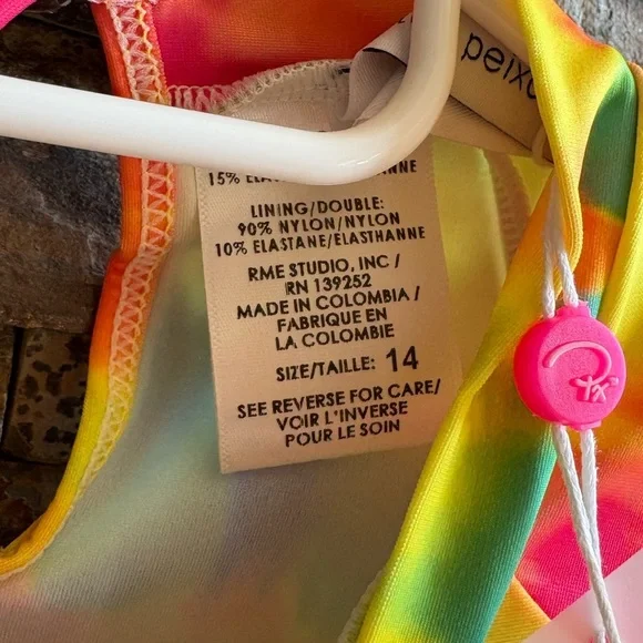 Peixoto Kids Swim Set Rashguard Multicolor Tie Dye - Picture 4 of 7